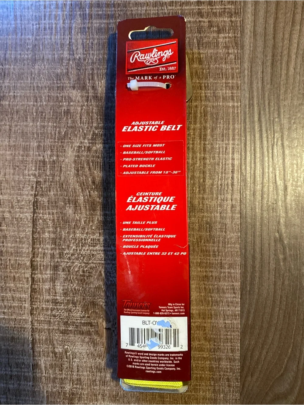 Rawlings Men’s Elastic Belt in High-Visibility Yellow